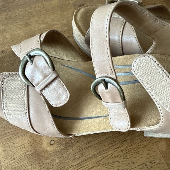 Aetrex Tory‎ Open Toe Heels Camel Beige Womens US Size 10 - Picture 6 of 9